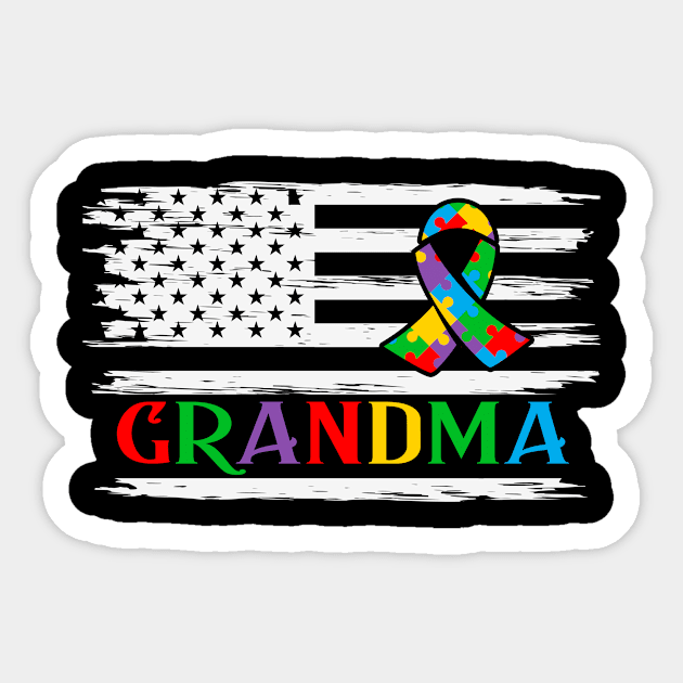 Autism Grandma  Autism Awareness Gift for Birthday, Mother's Day, Thanksgiving, Christmas Sticker by skstring